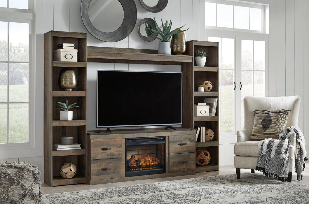 Trinell 4-Piece Entertainment Center with Electric Fireplace