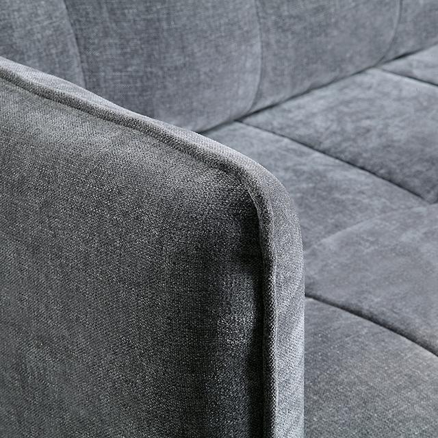 LYNDA Loveseat w/ Pillows, Dark Gray